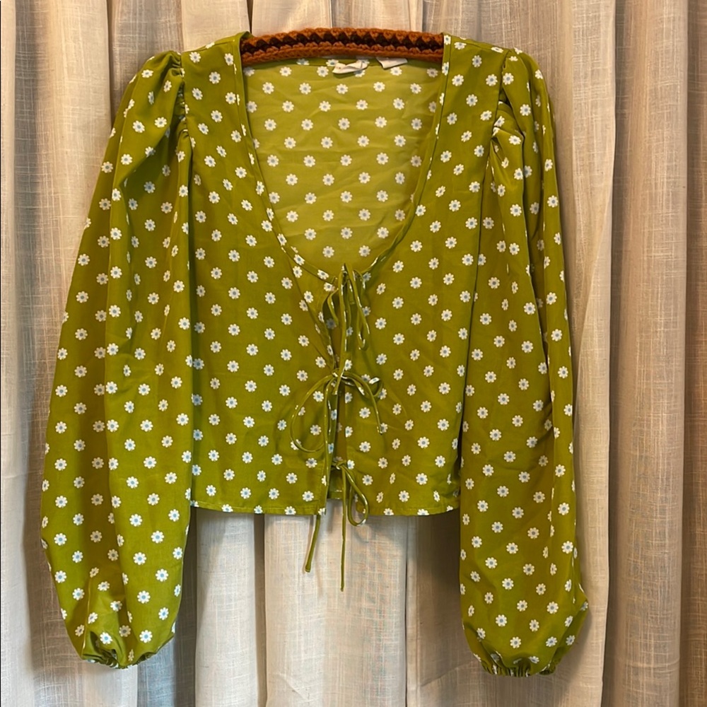 Levi’s Tie Front Green Floral Women's Top